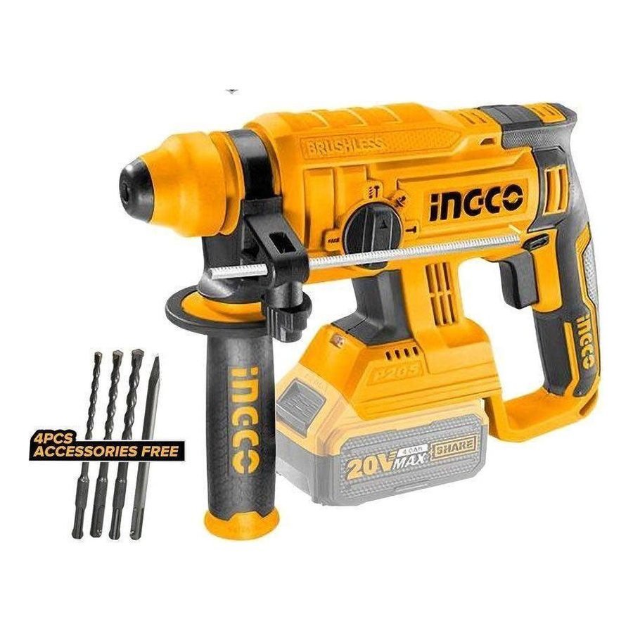 Ingco Ingco CRHLI2201 20V Cordless Li-Ion Rotary Hammer 20V BL Motor, Power Tools Rotary & Demolition Hammers — Southend Phil