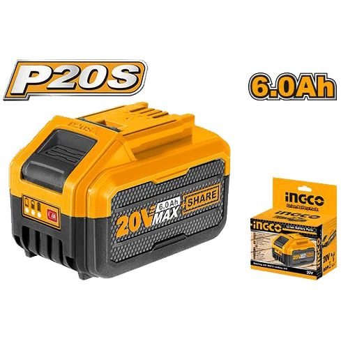 Ingco Ingco FBLI2060 20V Lithium Ion Battery 6.0Ah (P20S), Power Tools Batteries & Chargers — Southend Philippines