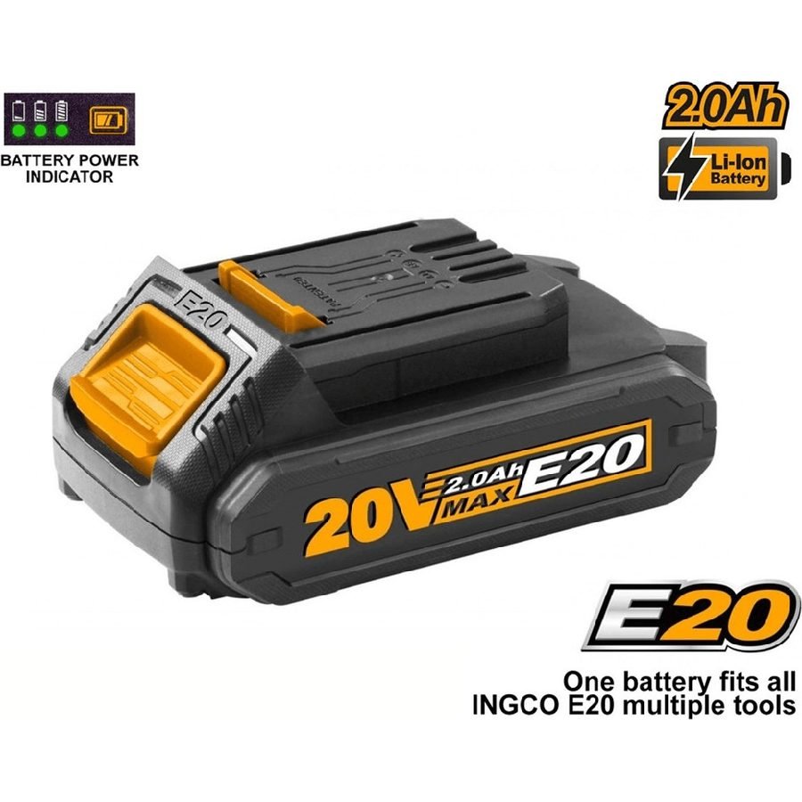 Ingco Ingco FBLIE2001 20V Lithium Ion Battery 2.0Ah (E20), Power Tools Batteries & Chargers — Southend Philippines