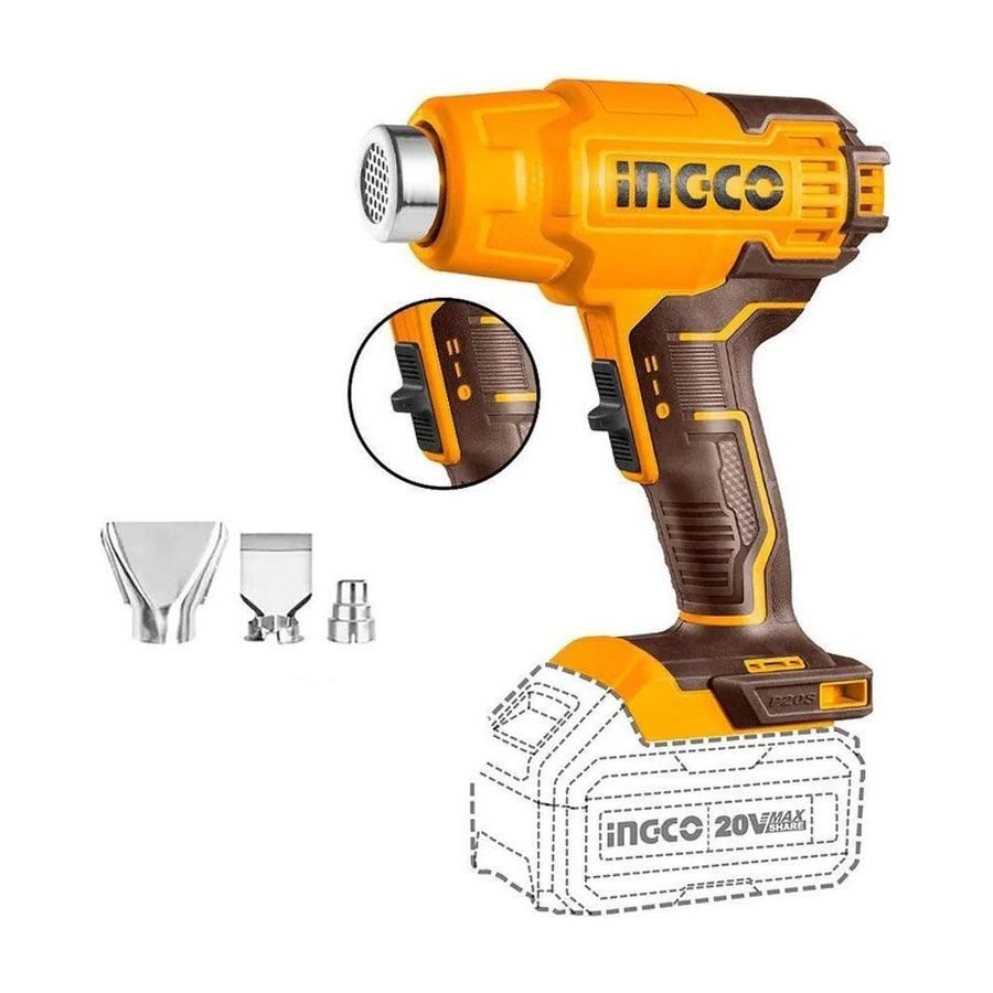 Ingco Ingco HGLI2002 Li-Ion Heat Gun 20V, Power Tools Heat Guns — Southend Philippines