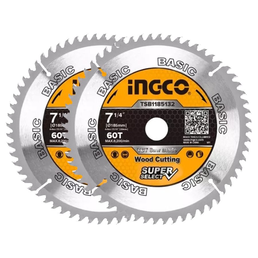 Ingco Ingco TSB1185132 TCT Circular Saw Blade Set 7-1/4" 60T 2 Pcs, Power Tools Saws — Southend Philippines