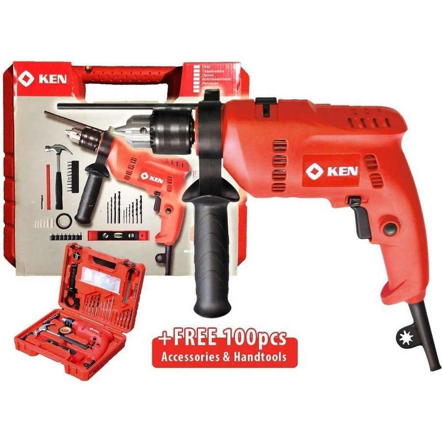 Ken 6913S Hammer Drill With 100pcs Accessories Kit Set