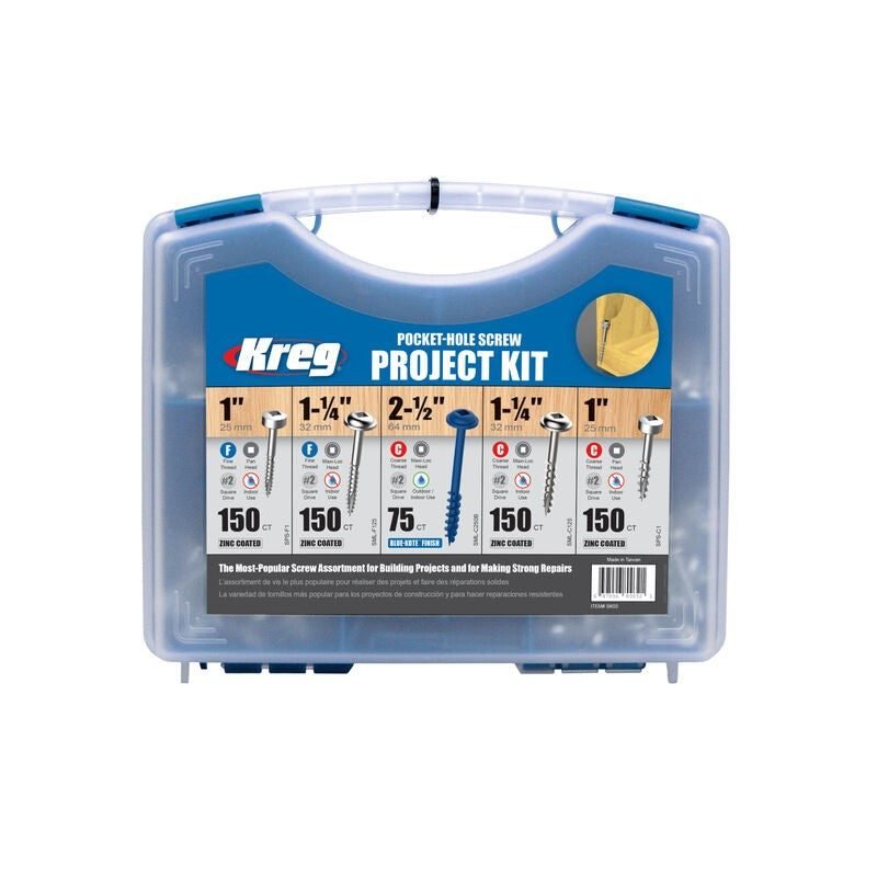 Kreg KREG® Pocket Hole Screw Project Kit, Power Tools Woodworking Jigs & Clamps — Southend Philippines