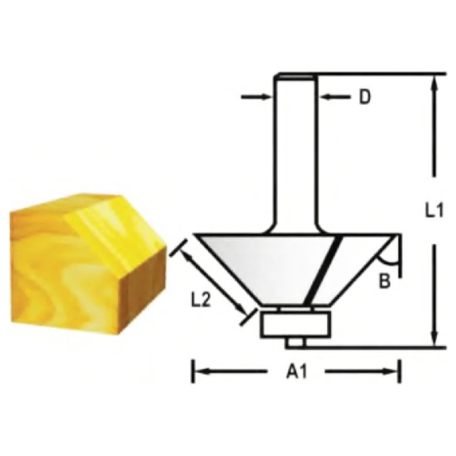 Makita 733244-4A HSS Chamfering Router Bit