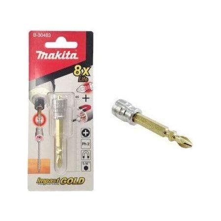 Makita Makita B-30483 Impact Gold Magnetic Double-Ended Screwdriver Bit & Neck, Power Tools Bits, Blades & Discs — Southend P
