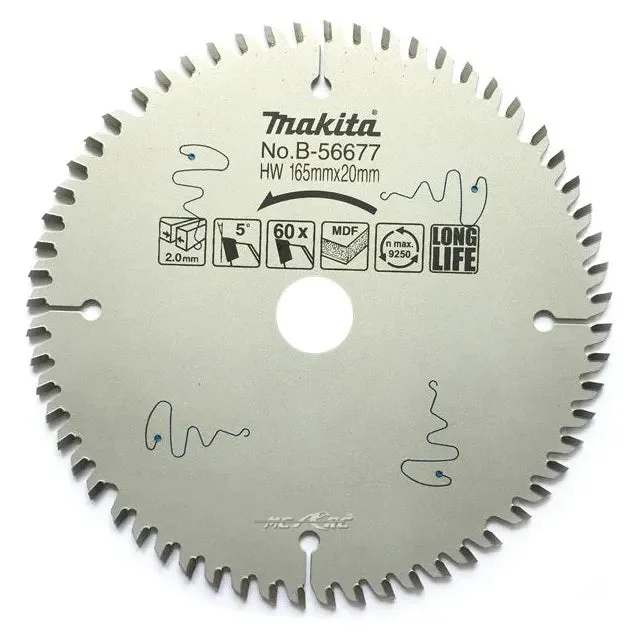 Makita Makita B-56677 Circular Saw Blade For MDF 165x20x60T, Power Tools Saws — Southend Philippines