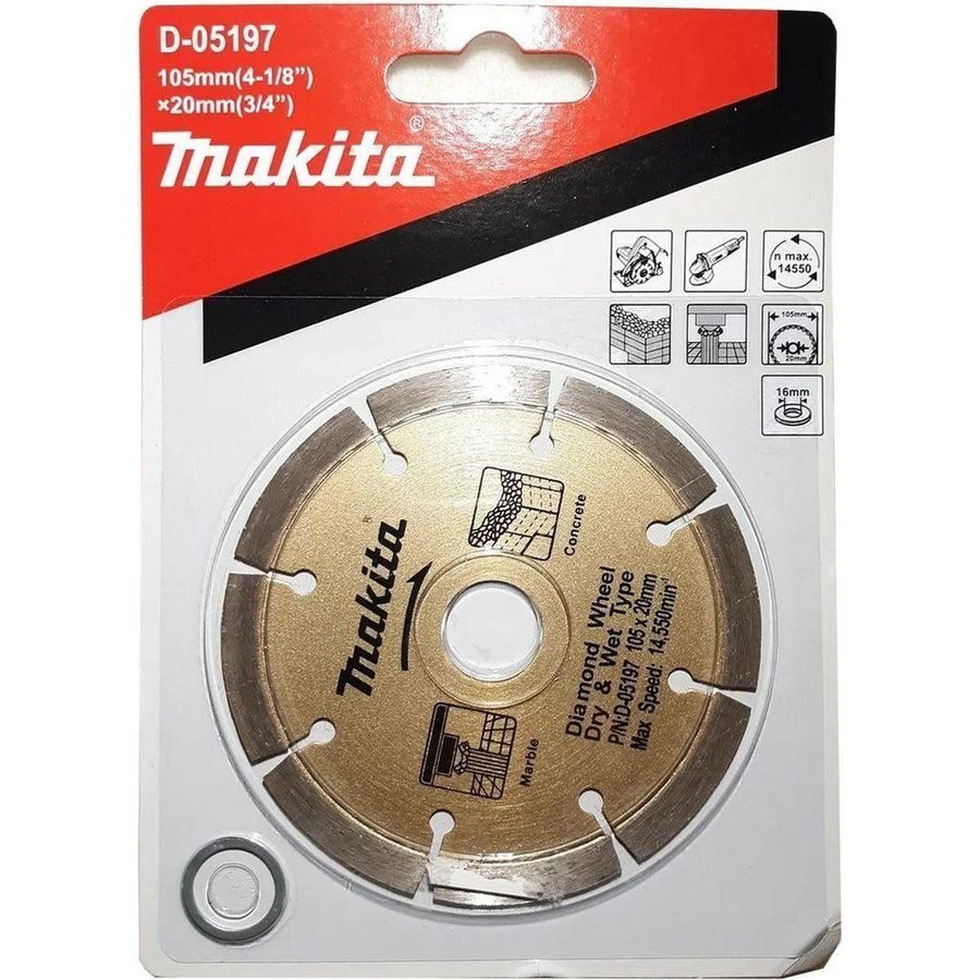 Makita D-05197 Diamond Cut Off Wheel 4" Segmented