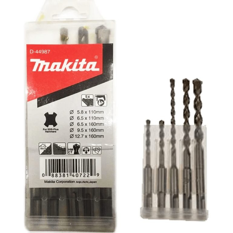 Makita D-44987 (5 Pcs) SDS-Plus Drill Bit Set