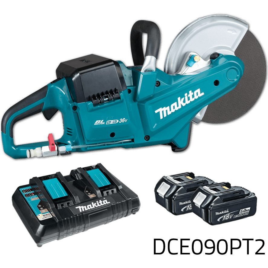 Makita Makita DCE090PT2 36V Cordless Power Cutter / Concrete Cutter 18Vx2 LXT-S, Power Tools Batteries & Chargers — Southend 