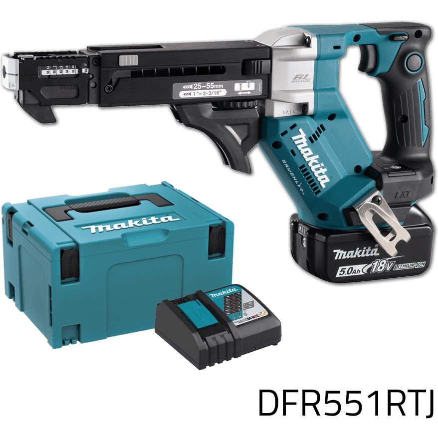 Makita Makita DFR551RTJ 18V 55mm Cordless Auto Feed Screwdriver Kit (LXT), Power Tools Drills & Drivers — Southend Philippine