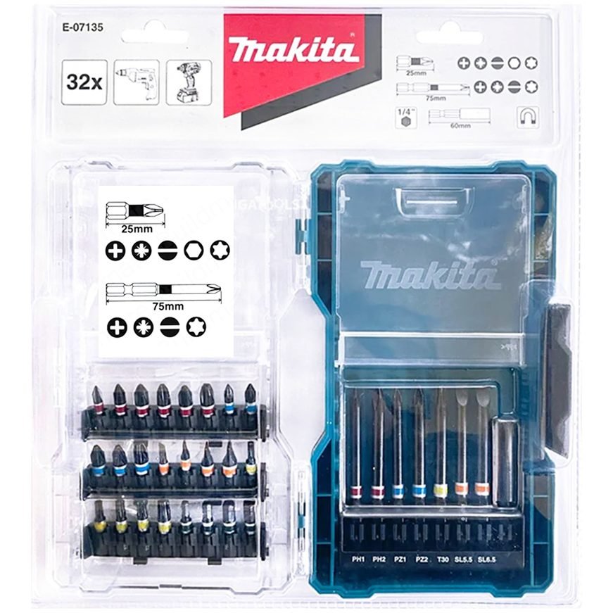 Makita Makita E-07135 Impact Screw Bit Set 32 Pcs, Power Tools Bits & Blades — Southend Philippines