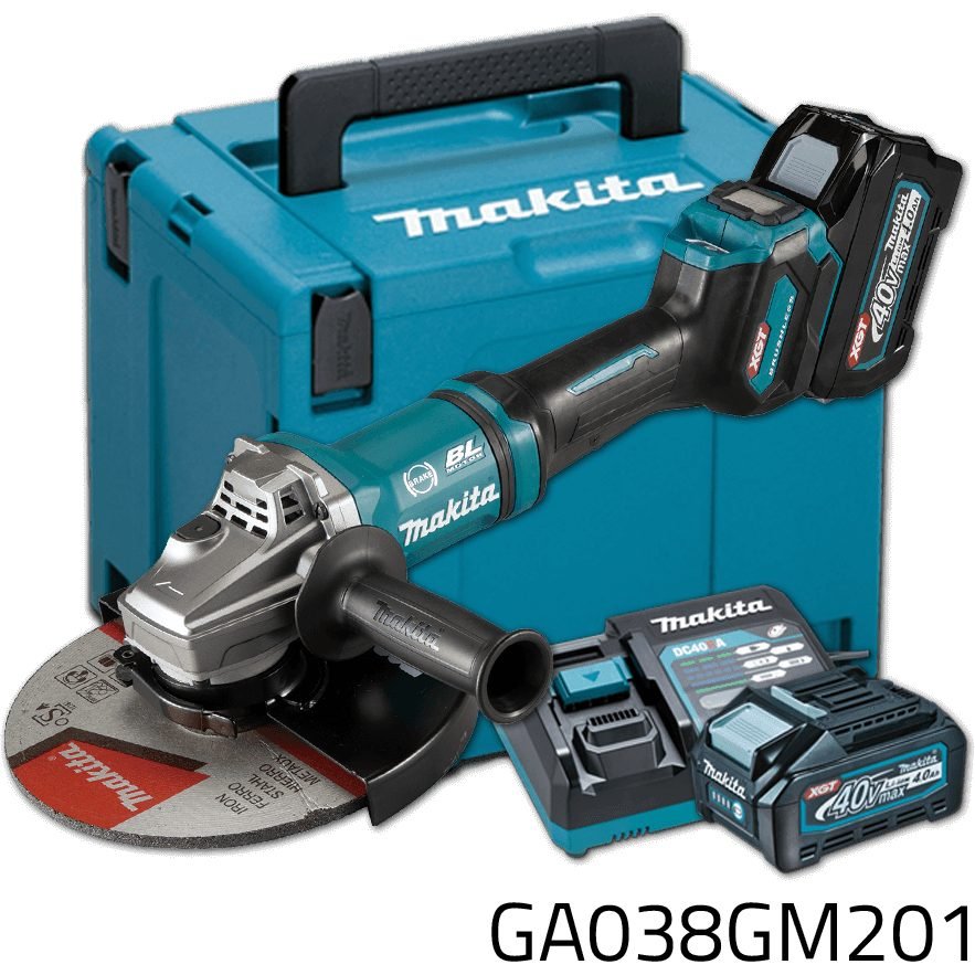 Makita Makita GA038GM201 40V Cordless Angle Grinder 9" XGT, Power Tools Grinders — Southend Philippines