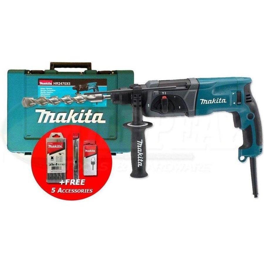 Makita Makita HR2470X5 3-Modes SDS-Plus Rotary Hammer 24mm 2.7J, Power Tools Rotary & Demolition — Southend Philippines