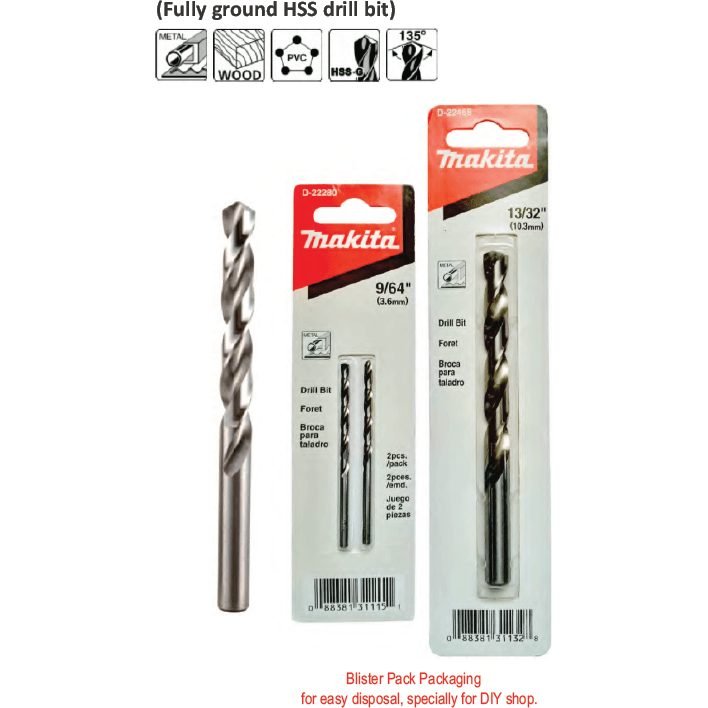 Makita Makita HSS-G Metal Drill Bit (Blister Pack), Power Tools Bits, Blades & Discs — Southend Philippines