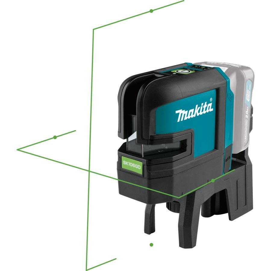 Makita Makita SK106GDZ Cordless Cross Line Laser Level (Green) 12V CXT [Bare], Power Tools Laser Levels & Measuring — Southen