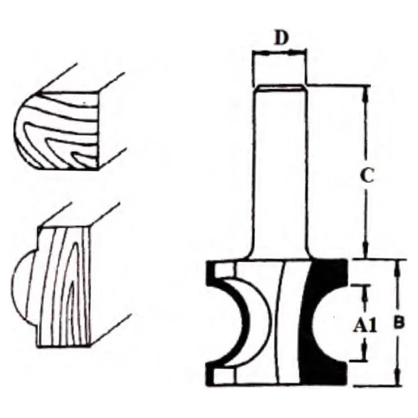 Makita Makita TCT Half Round Router Bit, Power Tools Routers & Planers — Southend Philippines