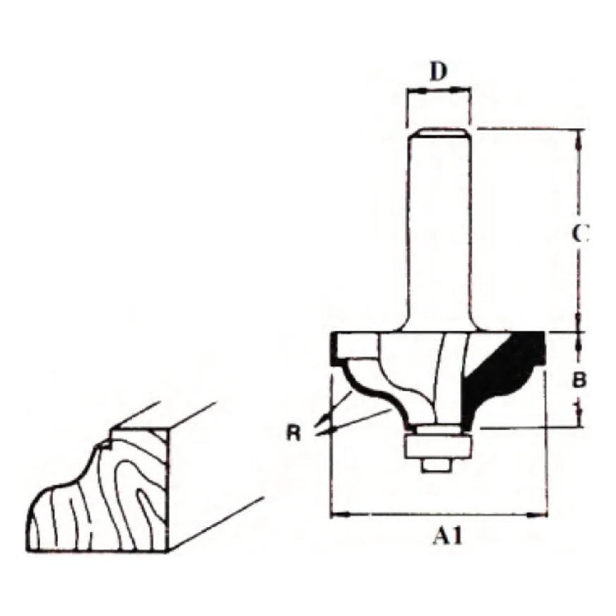 Makita TCT Ogee With Fillet Router Bit