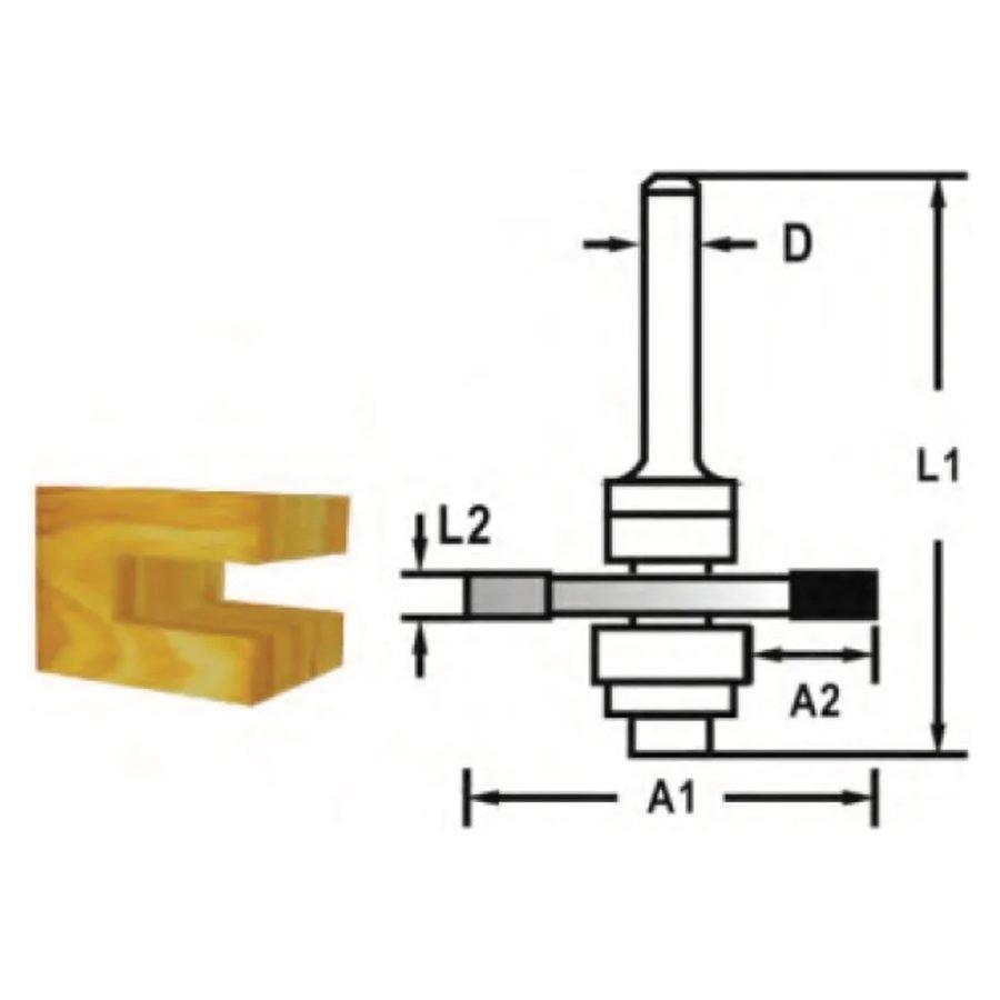 Makita TCT Slotted Cutter Router Bit