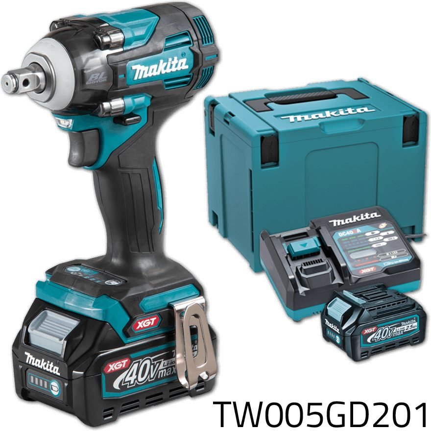 Makita Makita TW005GD201 40V Cordless Impact Wrench (1/2" Drive) 350 Nm XGT, Power Tools Drills & Drivers — Southend Philippi