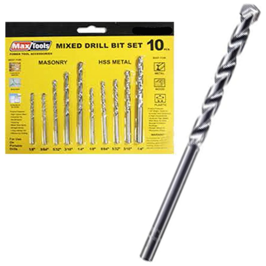 Maxtools MaxTools MXM-8010 Mixed Drill Bit Set, Power Tools Drills & Drivers — Southend Philippines