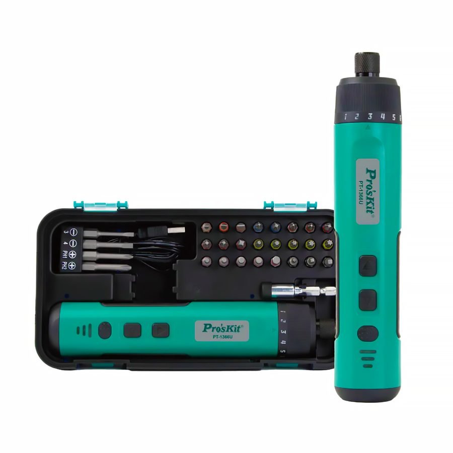 Pro'SKit Pro'SKit PT-1366U Cordless Screwdriver Set 3.6V, Power Tools Bits & Blades — Southend Philippines