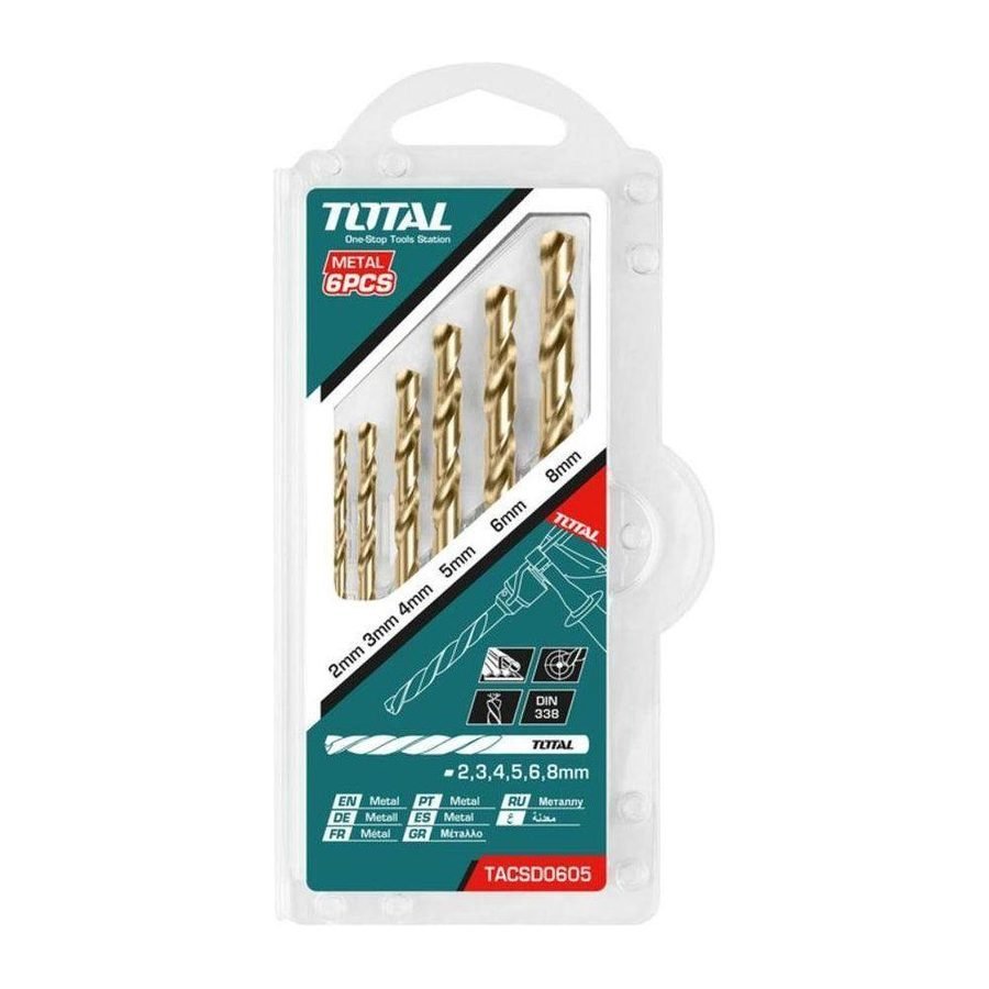 Total Total TACSD0605 6pcs HSS Twist Metal Drill Bit Set, Power Tools Bits, Blades & Discs — Southend Philippines
