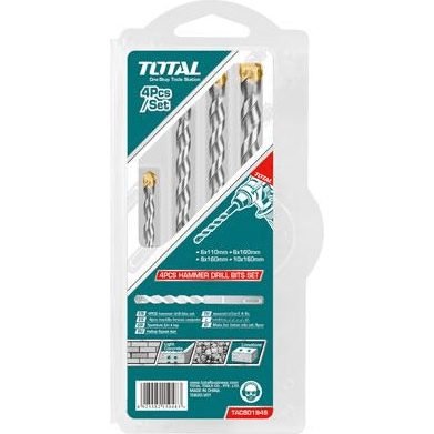 Total TACSD1945 4pcs SDS-Plus Drill Bit Set