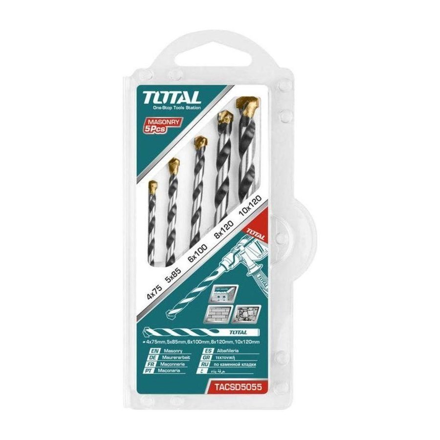 Total Total TACSD5055 5pcs Masonry Drill Bit Set, Power Tools Drills & Drivers — Southend Philippines