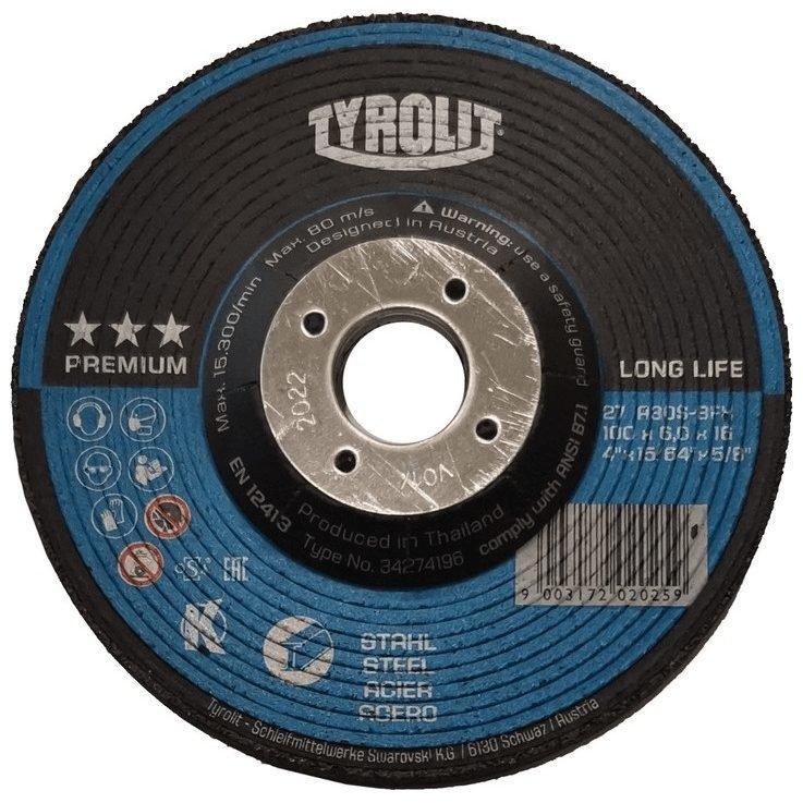 Tyrolit A30S-BFX Grinding Disc 4" [Premium], Power Tools Bits & Blades — Southend Philippines