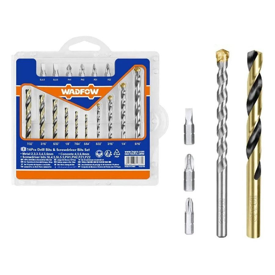 Wadfow UWKS4165 Drill And Screwdriver Bits Set 16Pcs