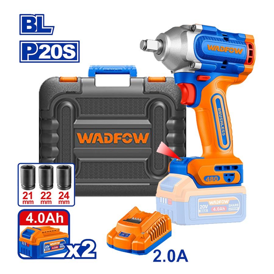 Wadfow WCD1B483 Cordless Impact Wrench 20V
