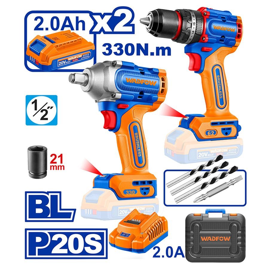 Wadfow WCK20275 Cordless 2 Pcs Combo Kit