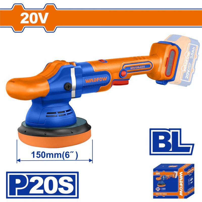 Wadfow Wadfow WHL2B151 Cordless Brushless Polisher 20V (Kit), Power Tools Grinders — Southend Philippines