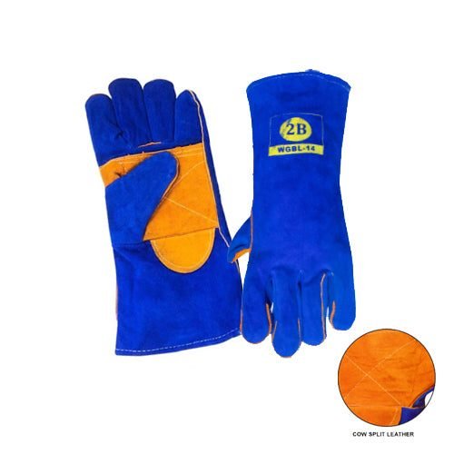 2B Blue Leather Gloves, PPE Hand Protection — Southend Philippines