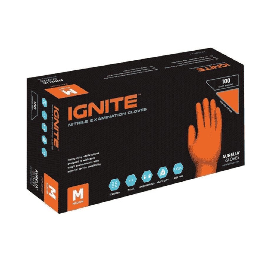 Aurelia Ignite Nitrile Gloves Heavy Duty Disposable