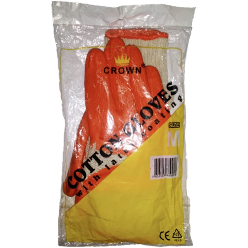 Crown Crown Cotton Gloves With Latex, PPE Hand & Arm Protection — Southend Philippines