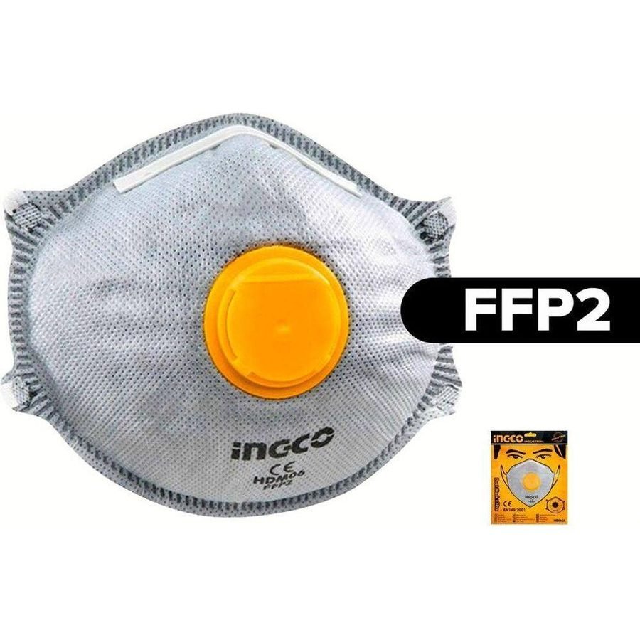 Ingco Ingco HDM08 Dust Mask With Valve FFP2 (Activated Carbon Fiber), PPE Respiratory — Southend Philippines