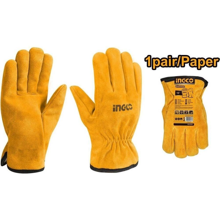 Ingco Ingco HGVC02 Leather Gloves 10", PPE Hand Protection — Southend Philippines