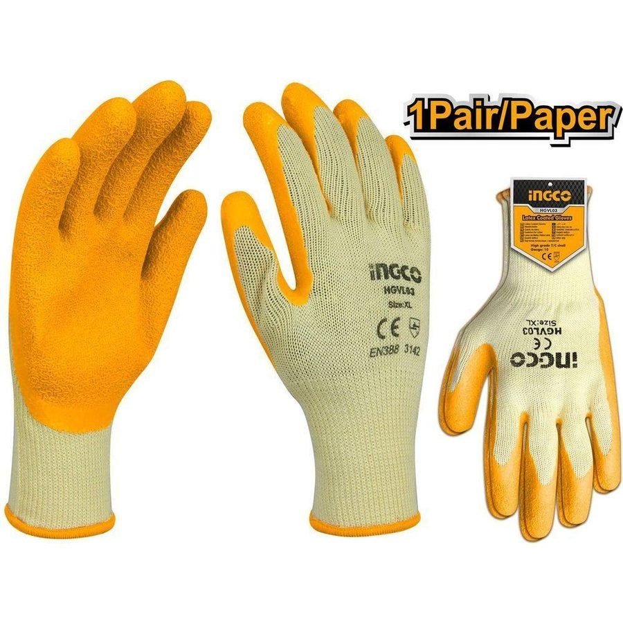 Ingco Ingco HGVL03 Latex Gloves XL, PPE Hand & Arm Protection — Southend Philippines