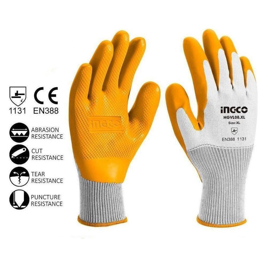 Ingco Ingco HGVL08-XL Latex Gloves XL, PPE Hand & Arm Protection — Southend Philippines