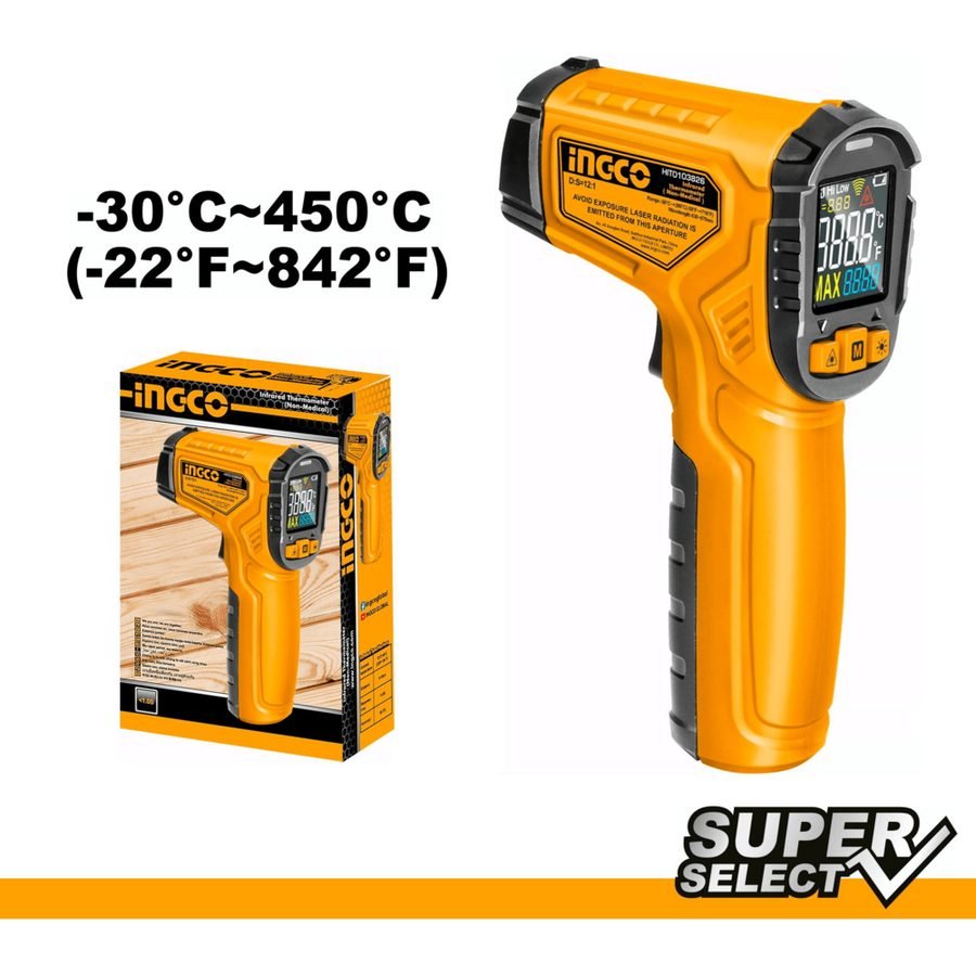 Ingco Ingco HIT0155026 Infrared Thermometer / Thermal Scanner (SS), PPE Hi-Vis & Workwear — Southend Philippines