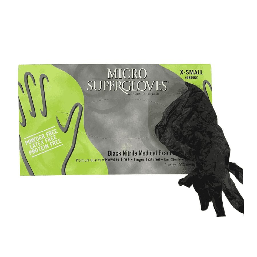 Microsuper Nitrile Gloves Disposable Black, PPE Hand & Arm Protection — Southend Philippines