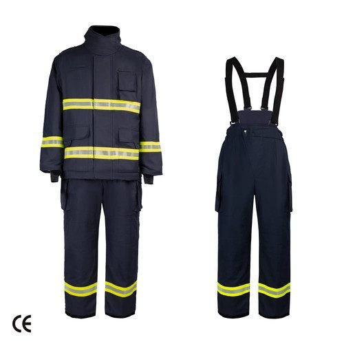 Navy Blue Fireman'S Suit With Reflector