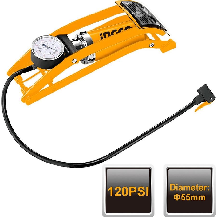 Ingco Ingco MPP5511 Foot Hand Pump Tire Inflator 120psi, Pumps & Motors Utility & Transfer Pumps — Southend Philippines