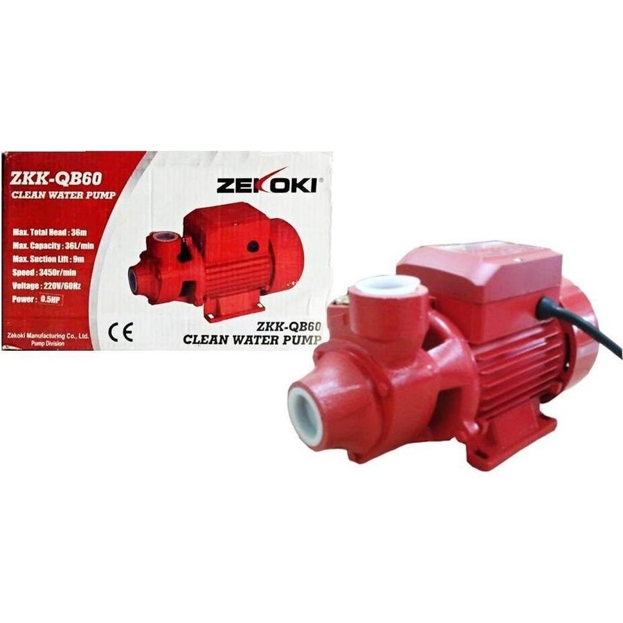 Zekoki Zekoki ZKK-QB60 Peripheral Water Pump 1/2HP, Pumps & Motors Booster & Jet Pumps — Southend Philippines