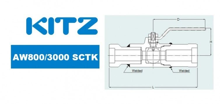 Kitz AW800/3000 SCTK Carbon Steel Ball Valves SW