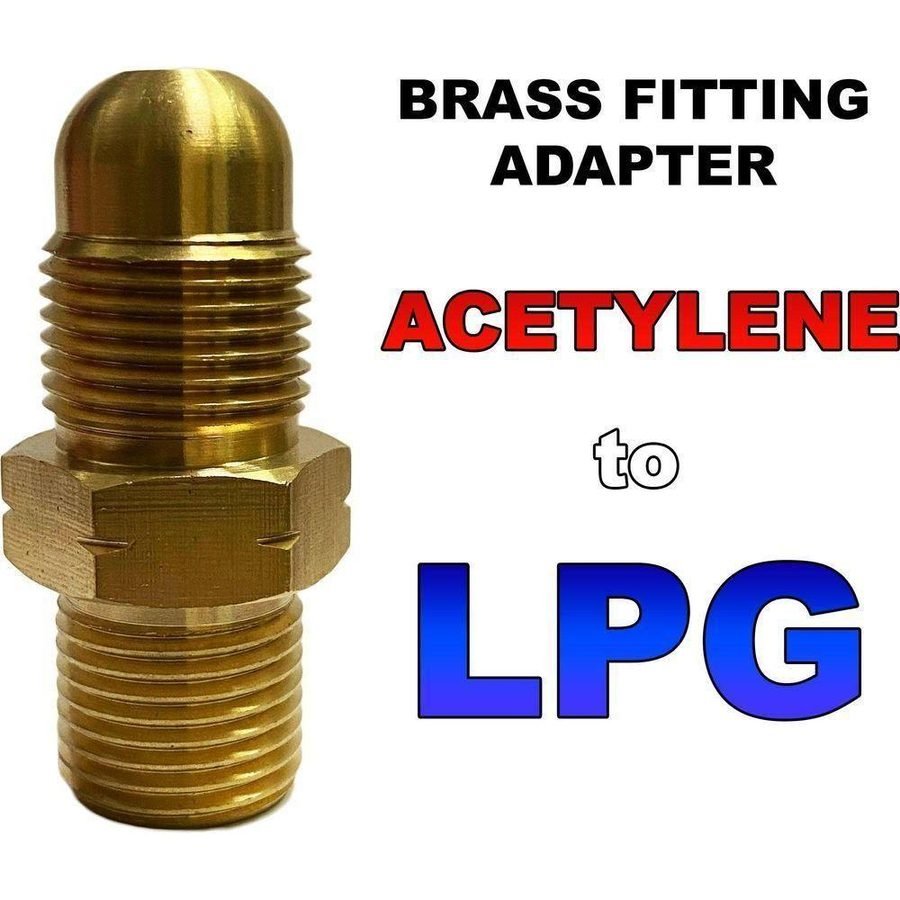 Acetylene To LPG Adapter / Adaptor Brass Fitting For Welding & Cutting O