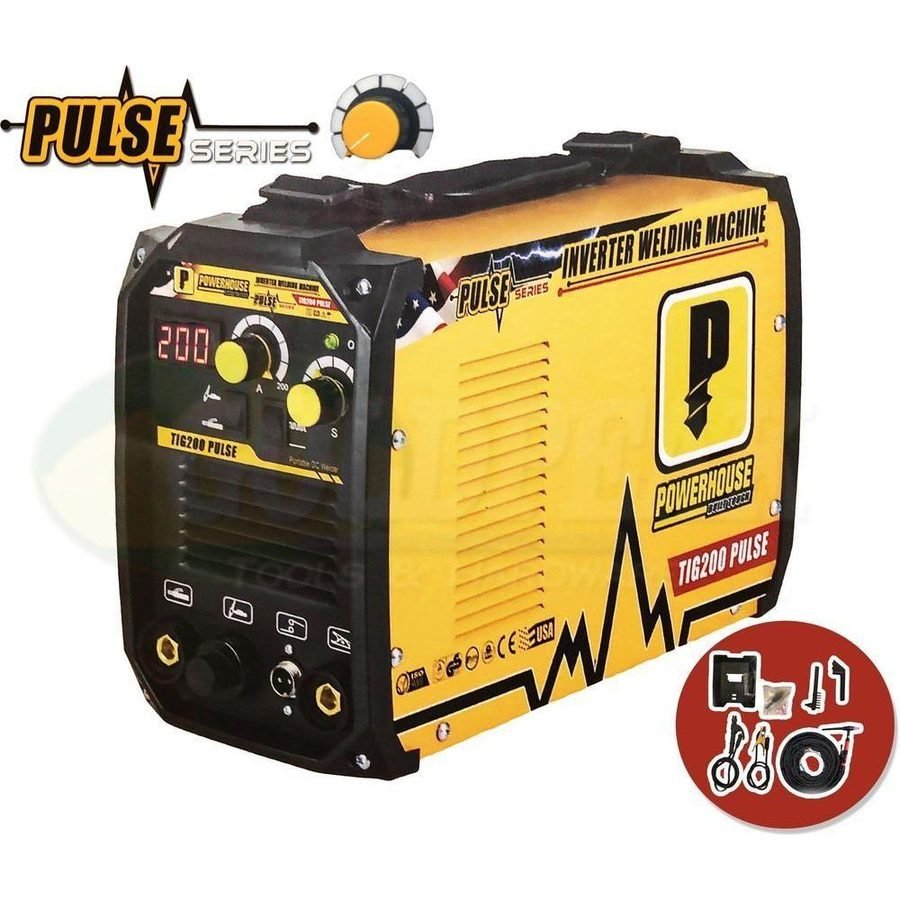 Powerhouse Powerhouse TIG 200 PULSE 2in1 (TIG/MMA) DC Inverter Welding Machine, Welding Supplies Welding Machines — Southend 
